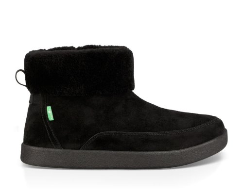 Sanuk Womens New Bootah Suede Black Boots | CTVHDB243